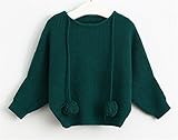 SnoLyni (JP) キッズセーター ベビージャンパー カットソー ニットメリヤス編み上げ アウター 羽織り キッズ 服 子供 春秋 女の子 ガールズ カジュアル 通学 (120cm, グリーン)