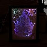 ohtop Papercutライトボックス、子供のLED USBナイトライトランプクリエイティブ絵画、鹿夜ランプベビー保育園寝室リビングルーム