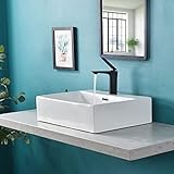 【混合水栓付き】【床排水セット】おしゃれ 洗面ボール 洗面ボウル 洗面ボール 手洗い鉢 洗面台 洗面鉢 手洗い器 洗面器 手洗器 小型洗面所 浴室洗面台用 陶器製 ｓトラップ スクエア (四角形8032-S)