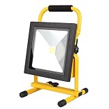 DoubleTop 超薄型 LED投光器 充電式 30W 昼光色 6500K IP65防水 バッテリー内蔵 ポータブル アウトドア キャンプ 夜間照明 集魚灯