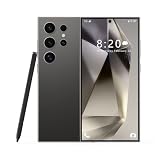I24 Ultra スマホ、5G スマートフォン、3GB+64GB android スマホ、7.3 インチ画面が大きいスマホ、デュアルSIMカードゲーミングスマホ、72MP+108MP、8000mAh、によるロック解除を備えた携帯電話 (黑色)