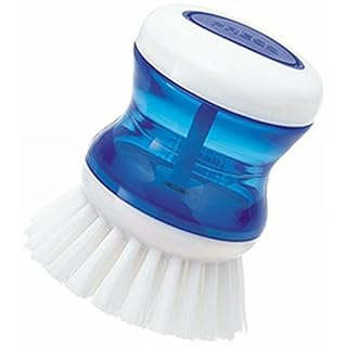マーナ 洗剤が入るえりそで洗いブラシ ブルー ブルー W308B