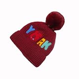 Zhhyltt ベビーハット Baby Children Letter Warm Winter Hats Knitted Wool Hemming