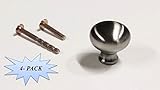 Round Cabinet Door or Drawer Knob in Satin Nickel Finish 32mm (1 1/4") Diameter with Screws (4 Pack)