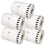 【ラベルファーム】DT-243ブラザー 互換長尺紙テープ (5ロール) 幅102mm x 30.48m巻 QL-1050 TypeA/QL-1115NWB