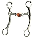 High Quality Flat Shank Training Horse Bit with Copper Roller, 4 3/4-Inch