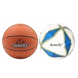 Aonekyミニアウトドアスポーツボール3セットキッズ用、Officeサイズサッカー、バスケットボール、子Small playground Sportsballおもちゃfor Boys Aged 3 