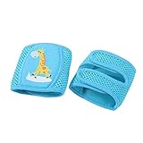 Domybest 子供 通気性 メッシュ スポンジ 赤ちゃん クロール 幼児 膝当て 二ーパッド 擦りむき防止 歩行勉強 コーマ綿 滑べり止め 通気性に優れ (青)