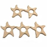 Kissteether 5pcs 手作り木製オーガニックセーフベビーテイザーヒトデペンダントオーガニックナチュラルブナ木製玩具ハンドカット動物DIYベビーテザー看護アクセサリー (5pcs)
