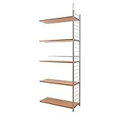 突っ張り壁面間仕切りラック　幅88cm　連結用　背板無しタイプ　ナチュラル色