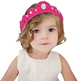 C-Princess ベビー 赤ちゃん ヘアバンド ヘアアクセサリー 髪飾り クラウン 王冠 ニット 可愛い 写真道具 セレモニー お宮参り お祝い 結婚式 レッド