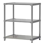 選べる幅サイズ31段階！軽量アルミ製 収納ラック3段 棚板奥行54cm 高さ100cm 幅バリエーション30cm～180cm (120cm)