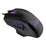 HAVIT 12000 DPI 19 Programmable Buttons Optical Sensor Pixart PMW 3360 Optical MMO Gaming Mouse - Bl