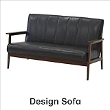 2人掛けソファー レトロ調の雰囲気漂うソファー ブラック