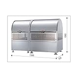 ダイケン クリーンストッカー　CKM-TN150R型　連結タイプ　（21クロムステンレスタイプ）　【ゴミ袋（45L）集積目安　19袋、世帯数目安　9世帯】　【ゴミ収集庫】 シルバー