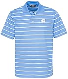 NCAA North Carolina Tar HeelsメンズリンクTech Pebbleテクスチャクラシックストライプ半袖ポロ、Surf Blue , Large