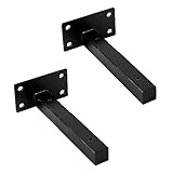 TKY 棚受け金具 隠し棚受け 棚受け 隠し金具 棚 壁掛け 金具 2本セット ビス付き (10cm, ブラック)