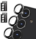iXinQu カメラフィルム For Galaxy S25 FE 用 カメラ保護フィルム レンズ 保護カバー 耐衝撃 独立型 露出オーバー防止 全面保護 高透過率 レンズ保護フィルム [2枚セット] (ブラック)