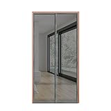 Bluesim 玄関用 網戸 防虫防蚊 網戸カーテン マグネット付き 自動で閉まる ドア用網戸 100cmX210cm グレー