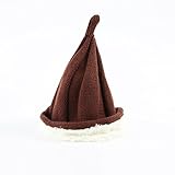 とんがりニット帽 ベビー 赤ちゃん キャンプ キッズ帽子 女の子 男の子 ハット(ブラウン)