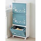 【Disney】ディズニー　ランドリーバスケットワゴン ブルー　ミッキーマウス　ブルー　3段