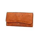 ファッション女性の財布 - 中空PUレザーヴィンテージスタイルの財布レディースレトロなハンドバッグの財布カードホルダー