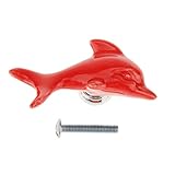 Dovewill 全7色　　取っ手　 取手　キャビネット / 食器棚 / 引き出し / ワードローブ　　ドア　　プル　ハンドル　ノブ　　イルカ型　　装飾　 - レッド