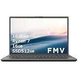ノートパソコン FMV LIFEBOOK(16型/Windows11/Office2024/Ryzen 7 7735U/メモリ16GB/SSD512GB/BD/BTマウス付/ATOK)ブライトブラック 富士通 FMVA53J3B