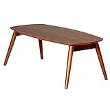 快適ホームズ センターテーブル ノチェロ 幅90cm 棚なし ミディアムブラウン 折りたたみ 10182