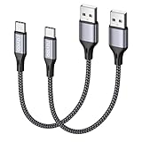 RAVIAD USB Type C ケーブル【0.3m/2本セット】タイプ C ケーブル 3A 急速充電 高速データ転送 高耐久ナイロン編み USB-A to USB-C ケー ブル Redmi 9T、Xperia XZ3 XZ2 XZs、Galaxy S21 S10+ S9 S8、Note 10 9、Oppo renoその他Android USB-C機器対応