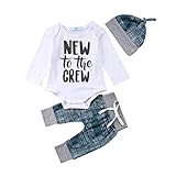 森の日和可愛い子供服ロンパース おしゃれな長袖ベビー服0-18ヶ月新生児４サイズ三点セット (100CM（12-18月）)