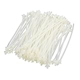 uxcell ケーブルタイ 4mm x 155mm ナイロン製 多用途 プッシュマウント ウイングド ホワイト 100個入り