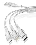 UYOUNG 3in1 充電ケーブル 1.2m Type-C ライトニング Micro USB対応 3台同時充電 超高耐久