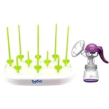 Lovoski 手動　マッサージ　搾乳器　さく乳器　乳ポンプ　+　ボトル　おしゃぶり　乾燥ラック　乾燥棚　全2色選べる - 紫緑