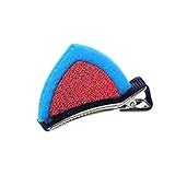 ノーブランド品 赤ちゃん　女性　女の子　髪飾り　髪留め　ウサギ　猫耳　ネコ耳　ヘアクリップ　フェルト　可愛い　全7色選べる - ブルー+レッドローズ