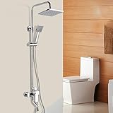 シャワーセットすべて銅のシャワーヘッドは、リフト加圧トップスプレー温かいと冷たいシャワーを回転させることができます