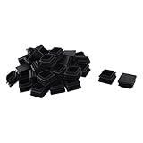 uxcell パイプキャップ 家具足 プラスチック 保護 四角形 ブラック 32mm x 32mm 40個入り