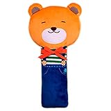 【Ani Mam Kids】 車 シートベルト 枕 車内泊 車中泊 旅行 睡眠 　大人　子供 ソフト枕 ぬいぐるみデザイン が かわいい チャイルドシートベルトカバ- (ベア)