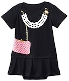 mombebeベビー女の子パーティーブラックドレスボディスーツ カラー: ブラック