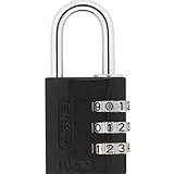 ABUS 145/30 C 30mm Body 3-Dial Resettable Combination Padlock, Black [並行輸入品]