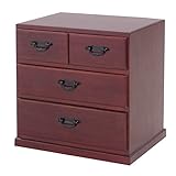 山善(YAMAZEN) 卓上ミニチェスト(3段4杯) (幅28 奥行21) MIC-50E(BR)