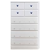 アルファタカバ ディズニー家具 キッズチェスト ミッキーチェスト 幅75cm 6段チョイスミッキー(ホワイト)取っ手クリスタルブルー