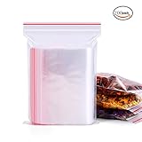 Honbay透明ポリエチレンバッグファスナーResealableプラスチック使い捨てストレージバッグ 4"x6" 200pcs クリア