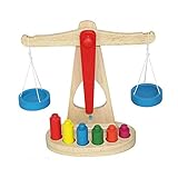 木製のバランスのスケールグループ、子供の数学の教育補助、幼稚園早期教育幼児の男の子のための計量玩具女の子年齢3 +