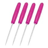 uxcell ソーイング千枚通し　フクシア　　メタルニードル　12.3 x 1cm　4個入り