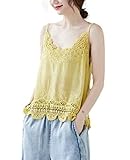 [1/2plus] [ニブンノイチプラス] キャミソール タンクトップ カラー 綿 レース 付き 重ね着 見せる レディース (グリーン)