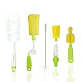 哺乳ビン洗い スポンジブラシ お得便利 6個セット　多機能対応　衛生的 青と緑ランダム出荷
