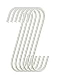 RuiLing 6パック6インチホワイトメタルHanging Sフック – S型フック丈夫な服のSフック、台所用品、ポット、食器、植物、タオル、ガーデニングツール、 6inch/6pcs