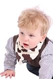 Skibz Dribble Bib - Brown Cow Print by Skibz