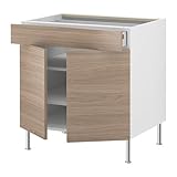 IKEA(イケア) FAKTUM ソフィエルンド ライトグレー 80 cm 69906161 ベースキャビネット/ 棚板/引き出し/扉2枚付、ソフィエルンド ライトグレー